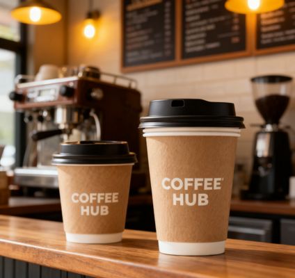 Gobelet à café en papier jetable écologique personnalisé pour boissons chaudes à emporter