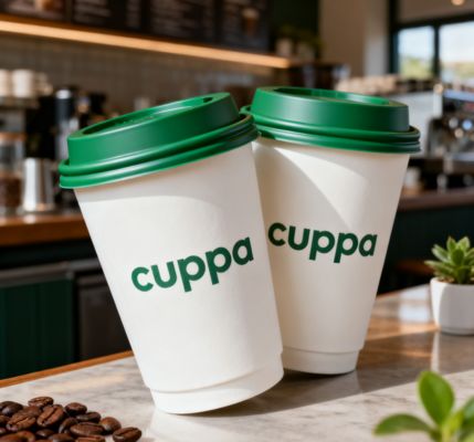 Tazza di carta da caffè monouso personalizzata, biodegradabile, ecologica, con coperchio