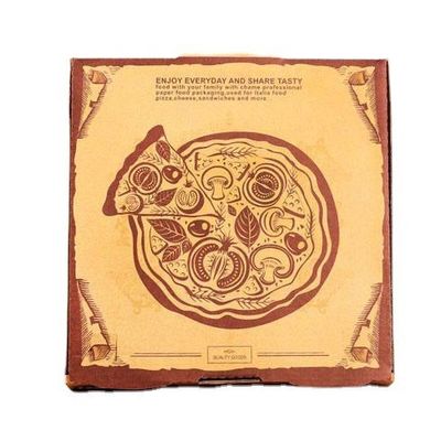 Ein guter Preis. Vollfarbiges Backen Kraft Wellpapier Pizza Karton Pizza-Scheiben-Boxen Großhandel Online