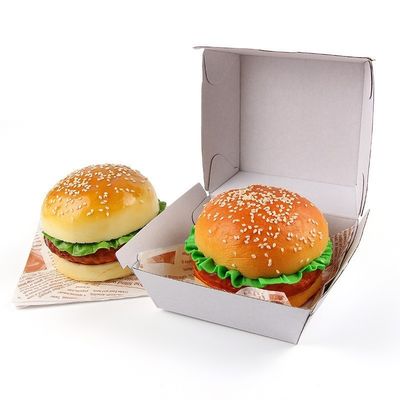 Giá tốt. Hộp đóng gói bánh hamburger và gà có thể gập hình vuông bằng vải giấy cho các sản phẩm cấp độ thực phẩm tùy chỉnh trực tuyến
