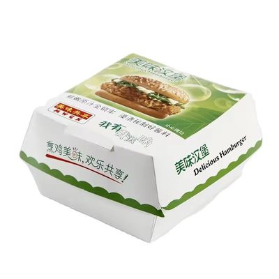 Ein guter Preis. Karton-Burger-Box biologisch abbaubare Einwegverpackungen für Lebensmittel mit VANISHING-Druckbehandlung Online