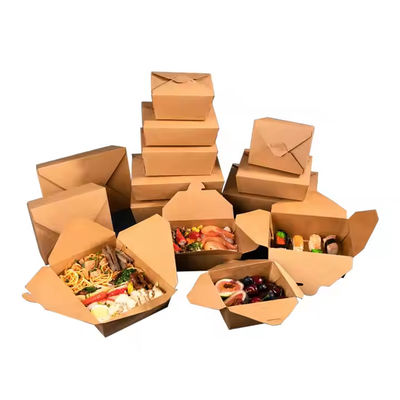 Cajas de embalaje para comida para llevar Contenedores ecológicos biodegradables de marca personalizada
