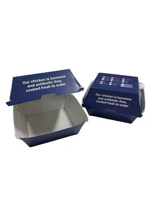 Ein guter Preis. Individuell angefertigte Burger-Box Wellpappe Klapppapier Einweg-Fastfood-Verpackung Umweltschutzfreundliche Verpackung Lebensmittelbehälter mit Aufstrichen Online