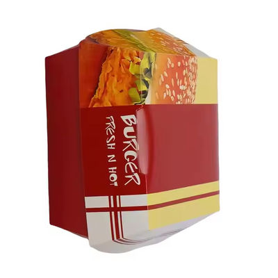 İyi bir fiyat. Özel Aksesuarlar Burger Kutusu Geri dönüştürülebilir Tek kullanımlık fast food kağıt ambalajı serbest tasarımlı plastik kaplama tipi çevrimiçi