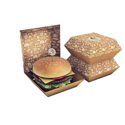 Ein guter Preis. Einwegklappbare Kraftburger-Box für Fastfood-Kostenausgabe Online
