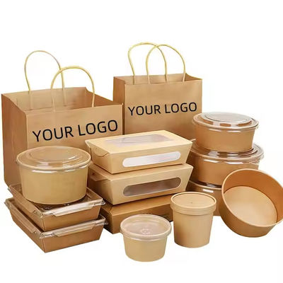 Ein guter Preis. Individuelle Kraftpapierboxen Umweltschonend recycelbar Fastfoodbehälter Langlebig Einwegverpackung Kundenlogo Online