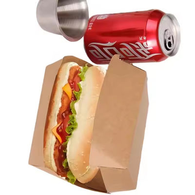 Ein guter Preis. Maßgeschneiderte umweltfreundliche Burgerboxen Lebensmittelqualität Kraftpapier Clamshell Mitnahmeverpackung Einwegkarton Hamburgerboxen Online