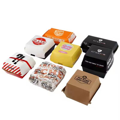 Ein guter Preis. Fast-Food-Fast-Food-Verpackung Umweltschonende recycelbare Burger-Box mit individuell gedrucktem Wellpapier / Kraftpapier Online