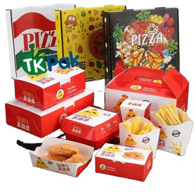 Ein guter Preis. Speziell gedruckte recycelbare Fastfood-Box für gebratenes Huhn und Pommes Frites Verpackung Lebensmittel Snack Burger Verpackungskiste Online
