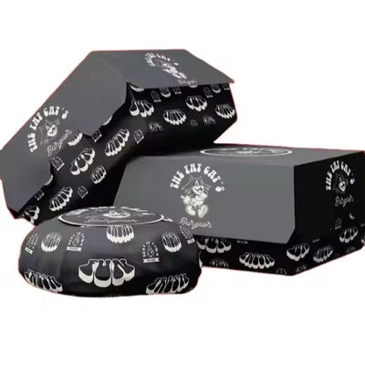 Καλή τιμή. Προσαρμοσμένο χαρτί Kraft Ταχυτροφικά κουτιά για εστιατόρια Χάμπουργκερ και σάντουιτς Λάμιναρισμός γυαλιστερή εκτύπωση χειρισμός σε απευθείας σύνδεση