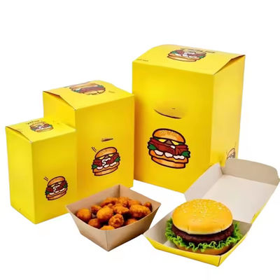 Ein guter Preis. Einweg-Fast-Food-Kästen für die Lebensmittelversorgung Burger Fritten Huhn Nugget Verpackung Kraftpapier Online