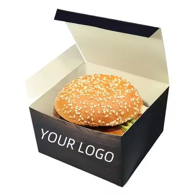 Ein guter Preis. Lackierung Druckerei Handhabung von Lebensmitteln Catering Custom Printed Burger Boxes Fast Food Kraftverpackung mit Logo-Branding Online