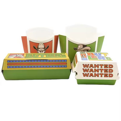 Un bon prix. Containers écologiques Papier kraft biodégradable Emballage de restauration rapide pour les hamburgers à logo personnalisé Carton papier en ligne