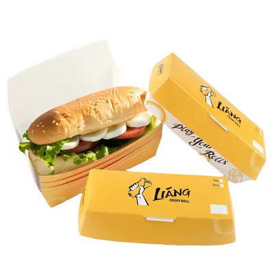 Ein guter Preis. Recycelbares Lebensmittelbehälter mit individuellem Logo für Hot Dogs und Burger Umweltfreundliche Fastfoodverpackungen Online