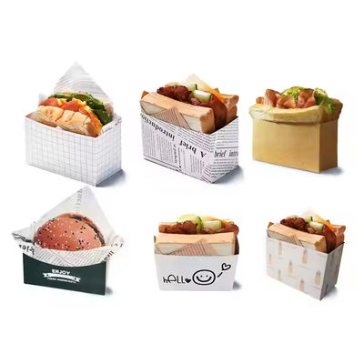Ein guter Preis. Lebensmittelindustrie Fast-Food-Papierverpackung maßgeschneiderte Größe Logo Burger-Boxen mit glänzender Lamination Online