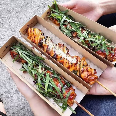 Un buen precio. Contenedores de alimentos plegables de papel Pedido personalizado aceptado Diseñado para embalaje de maíz de hamburguesas y perritos calientes en línea