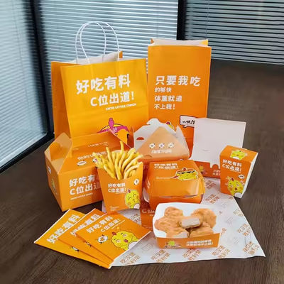 Ein guter Preis. Umweltschonende Snackbehälter Kundenaufmachung Logo Fastfood Verpackungskisten für Burger Fritten Hühnerflügel Online