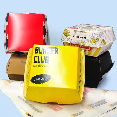 Ein guter Preis. Großhandelsgemachte, gedruckte, biologisch abbaubare Burgerboxen für Fastfood-Lunchverpackungen Online