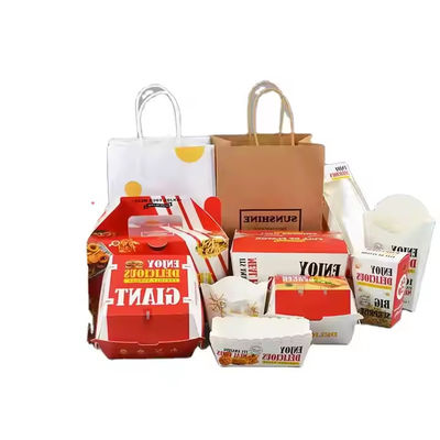 Ein guter Preis. Burgerverpackungskiste Großhandel passgenaue weiße Pappe gebratenes Huhn und Pommes Online