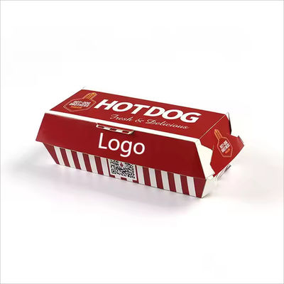 Bom preço. Caixa de cachorro-quente personalizada Container prático de comida para fast food on-line