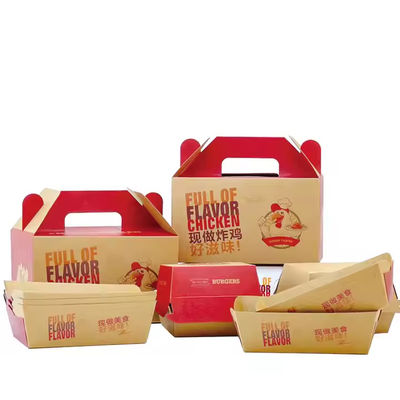 Ein guter Preis. Frittierte Hühner, Pommes, Fast-Food-Behälter, weißes Karton für Lebensmittel Online