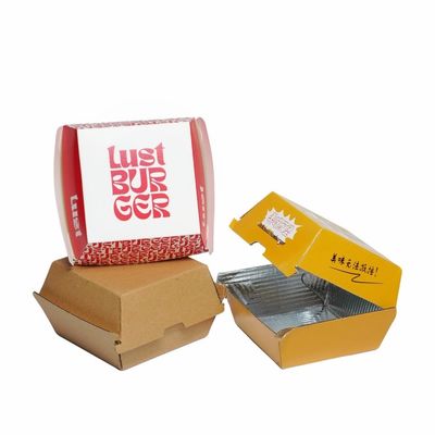 Ein guter Preis. Maßgeschneiderte verschiedenen Formen Burger Box Kompostierbare Wellkartonbox für Fast Food Lieferung Maßgeschneiderte Größen Online