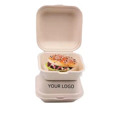 Un bon prix. Boîte à hamburgers biodégradable Bagasse Boîte à fast-food personnalisée Dossiers et garniture en plastique en ligne