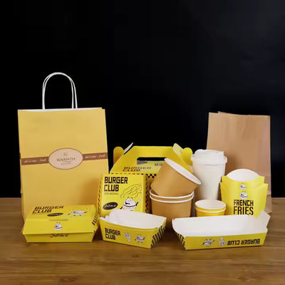 Bom preço. Caixas de qualidade alimentar personalizadas CMYK 4 cores Containers de impressão offest para hambúrguer Frango e batatas fritas embalagem on-line
