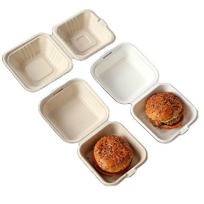 Ein guter Preis. Zusammengestellte Zuckerrohr-Bagasse Burger-Box biologisch abbaubare Lebensmittelbehälter Online