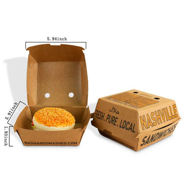 Bom preço. Caixa de hambúrguer personalizada, ecológica e resistente ao óleo, para embalagens de fast food on-line