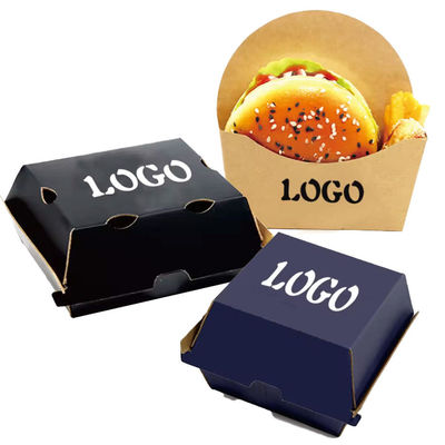 Giá tốt. Hộp hamburger tùy chỉnh bao bì thực phẩm bằng giấy kraft thân thiện với môi trường và phân hủy sinh học trực tuyến