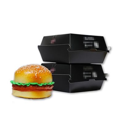 Bom preço. Caixa de hambúrgueres Impressão personalizada Biodegradável Grade de alimentos para levar Embalagem de hambúrgueres Caixa de fast food on-line