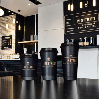 Un buen precio. Taza de café personalizada ecológica para llevar papel de recubrimiento desechable a base de agua taza de café caliente con tapa en línea