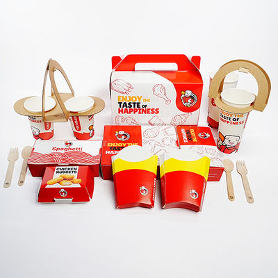 İyi bir fiyat. Toptan özelleştirilmiş kızarmış tavuk patates kızartması sosisli sandviç tavuk kanadı fast food hamburger kutuları çevrimiçi