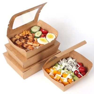 Good price Disposable recyclable custom takeaway salad box kraft paper food packaging box online