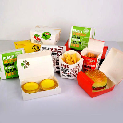 Harga yang bagus Kustomisasi Kotak Kertas Hot Dog Sandwich Kotak Ayam Burger Kotak Burger Cetak Kemasan Sekali Pakai Makanan Cepat Saji on line