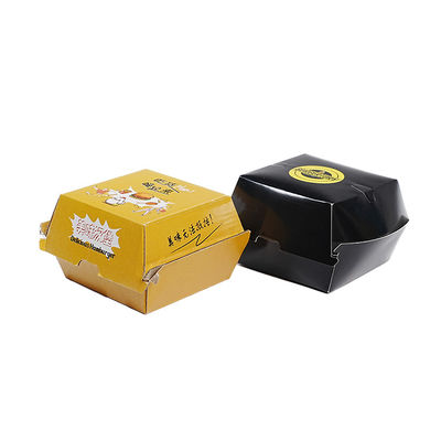 Un buen precio. Logotipo de impresión personalizado Embalaje de papel corrugado ecológico y biodegradable Caja de hamburguesas de comida rápida en línea