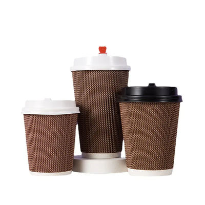 Un buen precio. Taza de café de papel de doble pared de piel de vaca blanca 100% biodegradable con revestimiento a base de agua, taza de papel personalizada en línea