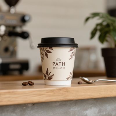 Ein guter Preis. Einweg-Doppelwand-Heißgetränke-Papierkaffeebecher umweltfreundlich ohne Kunststoffbeschichtung individuelles Logo Online