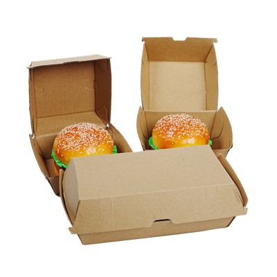 Giá tốt. Hộp đựng burger bằng giấy carton sóng phân hủy sinh học, có in logo theo yêu cầu, thân thiện với môi trường trực tuyến