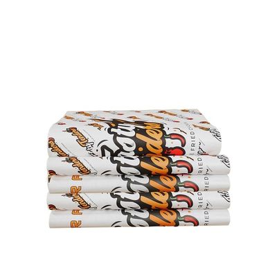 Un buen precio. Papel a prueba de grasa impreso con logotipo de calidad alimentaria y papel de embalaje para hamburguesas en línea