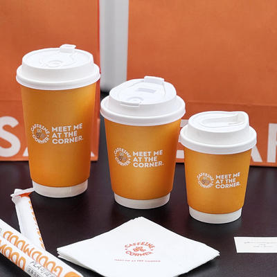 良い価格 Disposable coffee cup customized 4oz 6oz 8oz 10oz 16oz 18oz single and double walled coffee paper cup with lid オンライン
