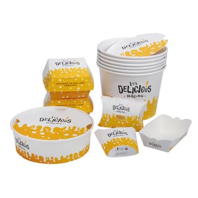 좋은 가격 Fast food packaging wholesale custom logo eco-friendly food grade burger french fries fried chicken paper box 온라인으로