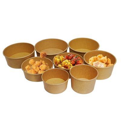قیمت خوب عمده فروشی سفارشی سازگار با محیط زیست و زیست تجزیه کاغذ kraft سالاد ظرف کاغذ یکبار مصرف آنلاین
