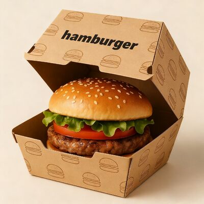 Dobra cena. Śniadanie fast food hamburgerowie pudełko na zamówienie logo jadalnia samochód grill papierowy pudełko w Internecie
