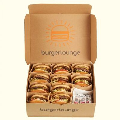 Dobra cena. Fast food hamburgery frytki lunch take-out impreza personalizacja kartony w Internecie