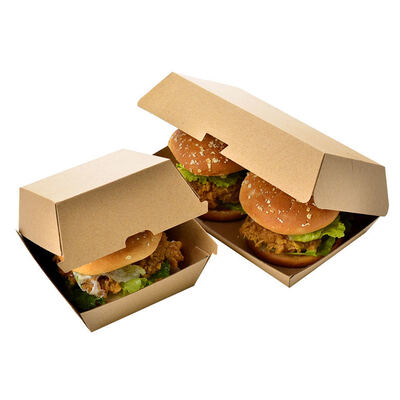Bom preço. Embalagens de papelão ondulado personalizadas por atacado, ecológicas e de qualidade alimentar para caixas de hambúrgueres e batatas fritas on-line