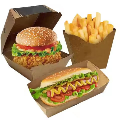 Corrugated Foldable Burger Fries Paper Boxes Eco-Friendly Solution for ...
