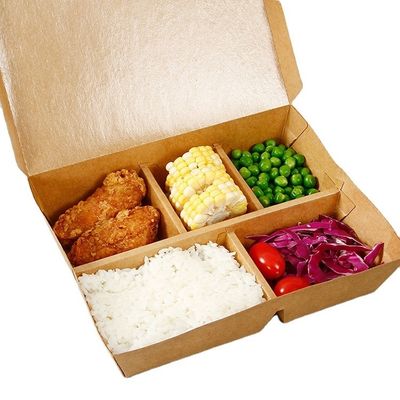 Ein guter Preis. Einwegpapier für den Einzelverkauf Behälter Kraftpapier Mehrfachkammer Muschel Rechteckig Online
