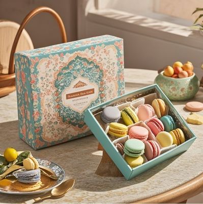 Ein guter Preis. Lackierung Macaron Favor Papier Lebensmittel Geschenkboxen Verpackung mit Trennwand Online